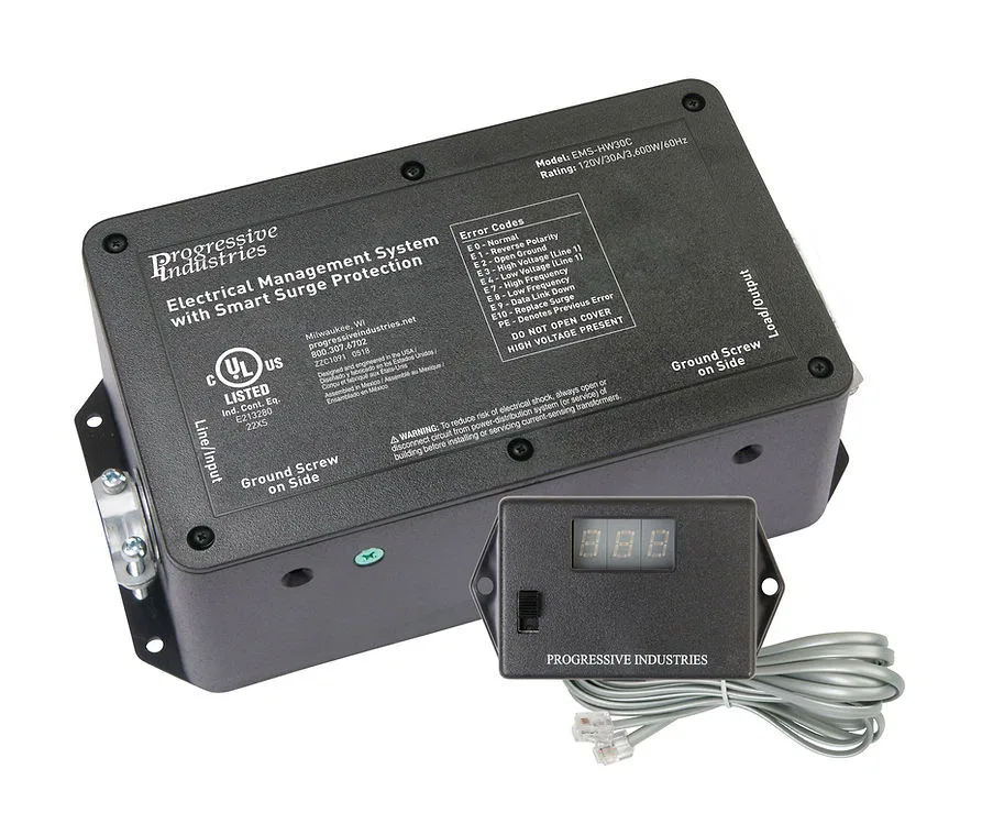 EMS-HW30C – PROGRESSIVE Surge Protector, Protect From Damaging Low/ High Voltage Levels and Power Surges When Connect...